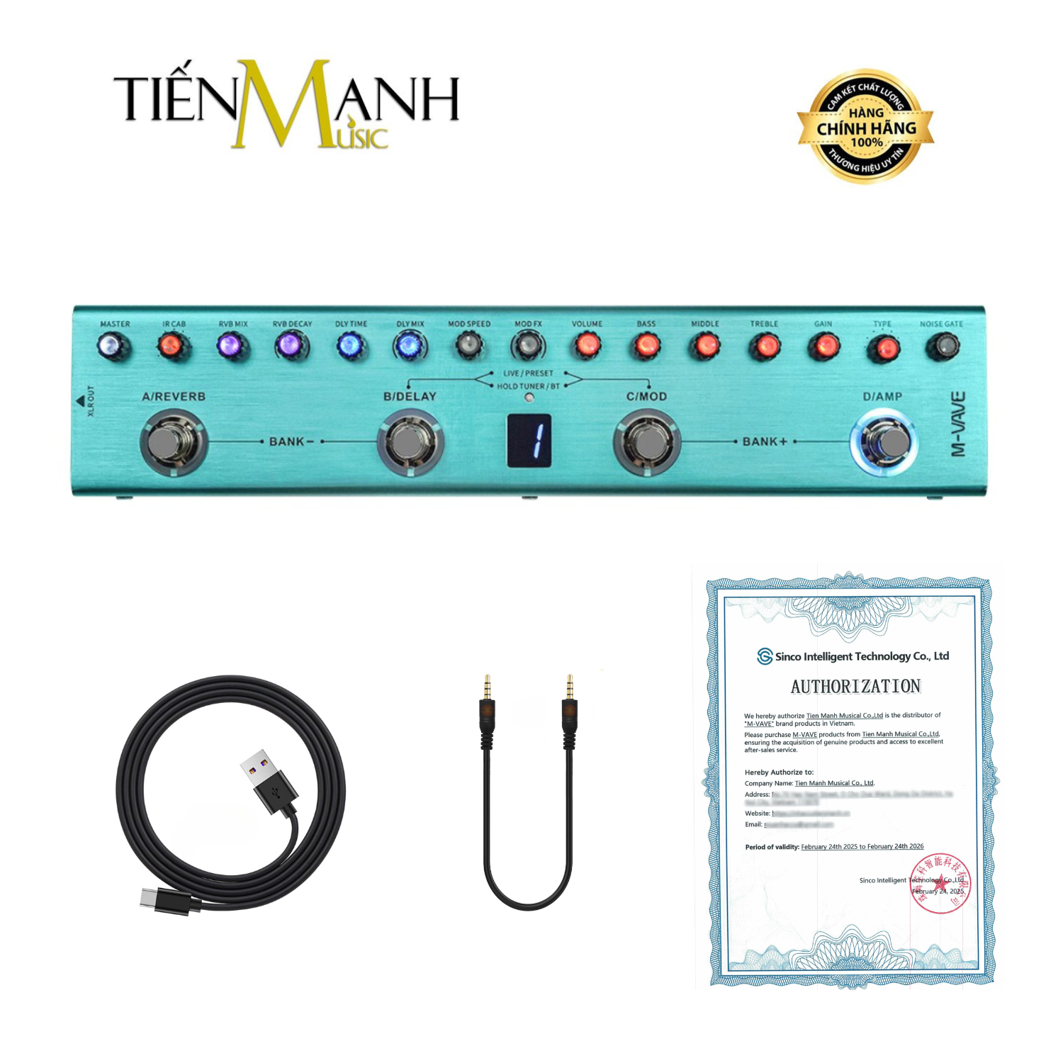 Phơ Guitar Đa hiệu ứng M-Vave Tank-G
